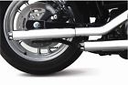 05-982 Arlen Ness Chrome Shooter Mufflers Black Tips For Harley Fxst