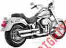 16843 Vance Hines Twin Slash Dual Slip-on Mufflers Chrome Harley Fxstd Deuce 07