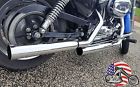 18603-200 Rush Exhaust Chrome Straight Cut Slip On Mufflers Harley Sportster