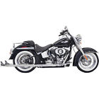 1s16e-36 Bassani Chrome True Duals Fishtail Mufflers For Harley Softail Models