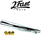 2fm-80-84015 Chrome Upswept Left Side Megaphone Muffler Custom Cafe Racer
