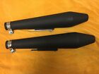 2fm-80-84033x2 Matte Black Shorty Hooligan Muffler Pair Slip On Custom Triumph