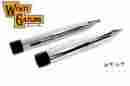 30-4095 V-twin Manufacturing Chrome Muffler Set With Black Gun Barrel Ends Harley Davidson Flt 1995-up