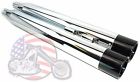 3674 V-twin Manufacturing Chrome W Black Tips 3.5 Slip-ons Mufflers Exhaust Pipes 95-2016 Harley Touring
