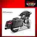 500-0102 Rinehart Racing 2016 Street Glide 4 Slip On Chrome Mufflers With Black End Caps
