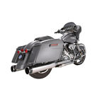 550-0664 Cycle Chrome Mufflers With Black Power Thruster End Caps