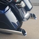 621-12tvq-fish Mouth Dandd Performance Exhaust Chrome Fish Mufflers Pair Set Harley