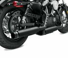 65100048 Eagle Screamin Satin Black Exhaust Muffler End Caps With Script