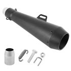 970231988159 Unbranded Black Exhaust Muffler Steel Pipe Slip On