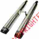 Ba-1030-01 Baron Custom Accessories Oval Bag Slash Mufflers Chrome