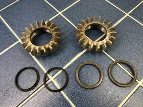 18211234721 Bmw Airhead Exhaust Nut And Rings R60 R65 R70 R80 R90 R100 Nice Threads 1983