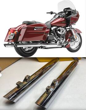 341737-525937 Cobra Great Deal New 95-16 Harley Touring 3 Inch Chrome Slip-on Muffler Msrp 599