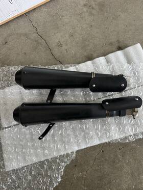 Eba-138467-097 Craftride Exhaust Cafe Racer Cone For Moto Guzzi V7 Iii Racer/ Stone Black