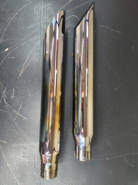Mhd-139 Cycle Shack Side Slash Slip On Mufflers Chrome Harley
