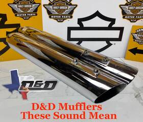 43739 D&d Exhaust 4 Inch Mufflers Harley Touring And Tike Slip On Boarzilla Slash Cut Back