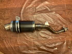 Delkevic 843789106361 Slip On Exhaust With 9 Inch Oval Carbon Fiber Muffler For Klx300