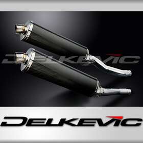Delkevic Kit0811 Yamaha Xj600 Diversion 1992-2004 Slip On 18 Inch Oval Carbon Exhaust Muffler Kit
