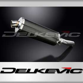Delkevic Kit0967 Honda Cb400sf Hyper V-tec 07-15 Slip On 14 Inch Oval Carbon Exhaust Muffler Kit