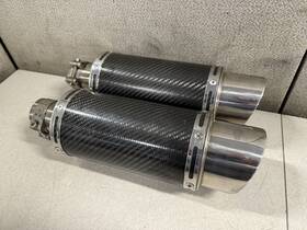 Pr1834 Delkevic Slip On 8 Inch Round Stainless Motorcycle Exhaust Muffler Pair 2 Inlet