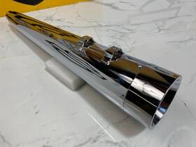 47171 Dna Cfr Rep 95-25 Harley Touring 4.5 Inch In Chrome Megaphone Style Slip-on Muffler