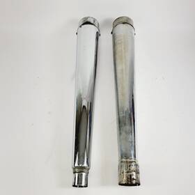 A-14-68 Dna Harley-davidson 17-23 Touring Chrome 4 Inch Megaphone Mufflers Exhausts