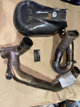 57012147aa Ducati Panigale V2 2021 Genuine Oem Stock Exhaust Header Pipes Carbon Shield