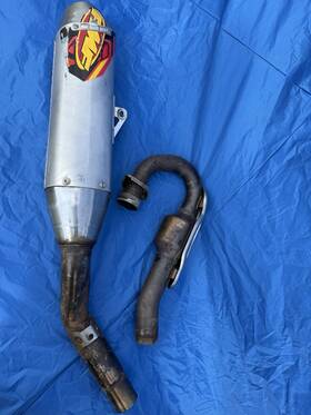 K0exj41omc Fmf Racing 2015 Kx450f Powercore 4 Muffler And Oem Header
