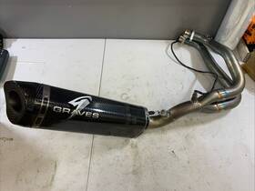 Exy-14fz07-ftc Graves Motosports -exy-14fz07-ftc Motorsports Yamaha R7 Full Exhaust System 2021-2024 Fz07 Mt07 700 Damaged