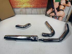 43782 Harley-davidson 17-24 Oem Touring Exhaust Header Pipe Heat Shields Chrome