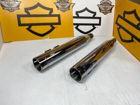 44648 Harley-davidson Genuine 17-23 Shark Road Touring Mufflers Chrome Tips Oem