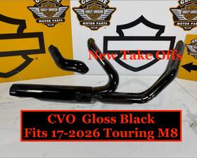 47811 Harley-davidson Cvo Oem 17-25 Gloss Black Touring Exhaust Header Pipe Heat Shields