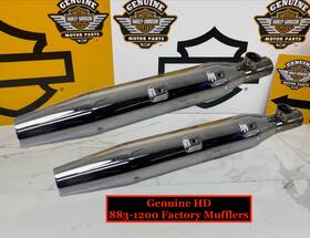 Harley-davidson 48605 Oem 04-13 Sportster 883 1200 Slip On Mufflers Chrome