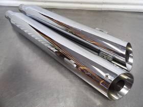 64701-08 Harley-davidson 2013 Dyna Fat Bob Fxdbf Stock Exhaust Pipes Mufflers Baffled