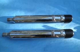 64900946 Harley-davidson 2017-23 Oem Tri Glide Trike Flhtcutg Cvo Chrome Exhaust Mufflers