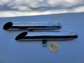 80038-95f Harley-davidson 95-99 Softail Baloney Cut Oem Chrome Exhaust Mufflers 80038-95