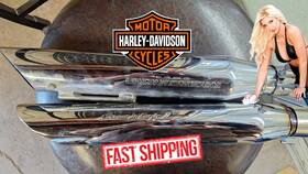 80293-99a Harley-davidson Screaminft Eagle Ii Chrome Dual Slash Cut Muffler Kit