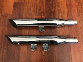 80342-00 Harley Davidson 00-later Softail Screamin Eagle Ii Slash Cut Oem Chrome Mufflers