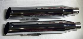 80401-01 Harley-davidson Genuine Oem Chrome Slash Cut 3.25 Inch Front/rear Mufflers