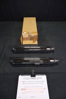 80497-07 Harley-davidson Screamin Eagle Slash Down Slip-on Mufflers 07 13 Flstf/fxstd