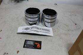 80618-07 Harley-davidson 4 Inch Screamin Eagle Muffler Piston End Cap Set Pair Chrome Cvo