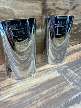 08f88-mca-100 Honda Gl1800 Goldwing 05-10 Chrome Turn Down Exhaust Tips New Oem