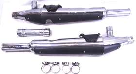 18310-431-671 Honda 1978-79 Goldwing Gl1000 Exhaust Chrome Mufflers Set With Clamps Used