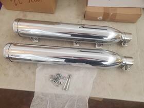 1262908-1562 Indian 1262907-1562 Chrome Exhaust Mufflers Ft22 Scout Oem#