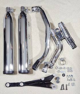 1262908-156 Indian 1263186-156 Chrome Exhaust Muffler And Pipes Set For Scout - Near Mint