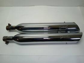 550-0698 Jackpot Harley-davidson 1999-2016 Touring 4 Inch Slip-on Mufflers Chrome Slash Down
