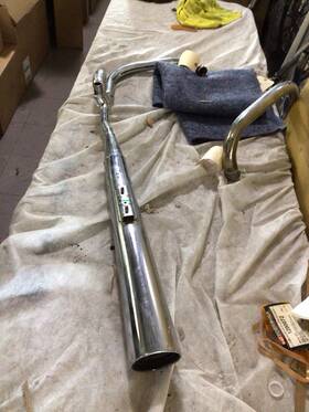 18001-1255 Kawasaki 1980-1982 Kz750 Right Muffler Exhaust Pipe Oem Part#