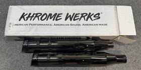 202650 Khrome Werks - 4.50in Hp-plus Slip-on Muffler Smoked Chrome With Ripper Baffles