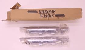 50202300 Khrome Werks 2004-2013 Harley Sportster Khrome-werks Chrome Bologna-cut 3 Inch Exhaust Slip-ons