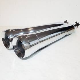 699491 Kuryakyn Crusher Trident Slip-on Chrome Mufflers 1995-2014 Touring Twin Cam