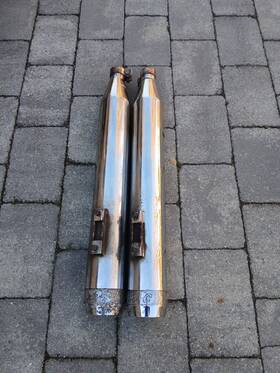 1801-1137 La Choppers 07-08 4 Inch Tru Power Mufflers Harley Electra Glide Road King Street